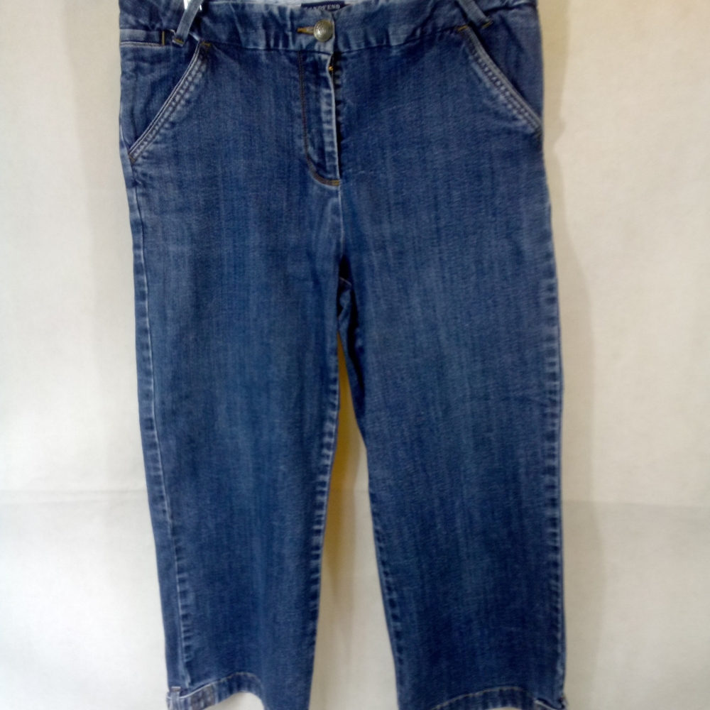 Land's End Dark Blue Crop Denim Jeans Capri 10